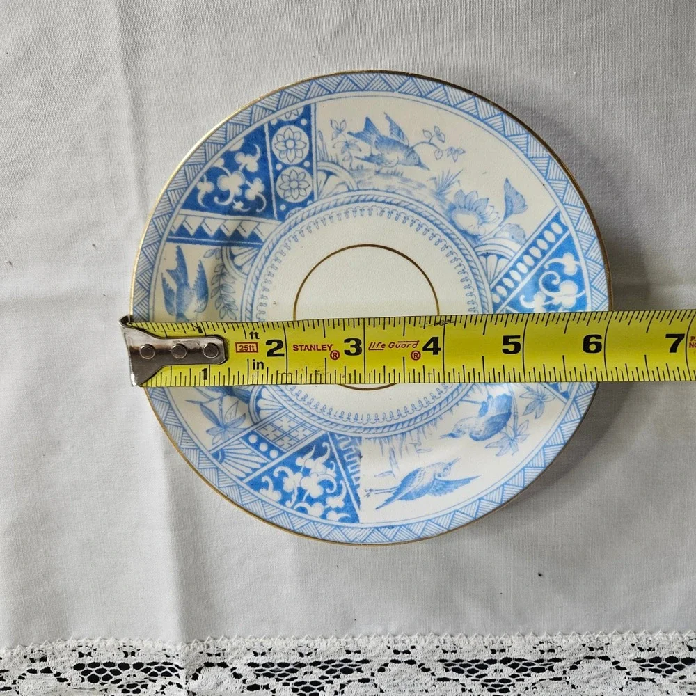 Antique Meigh & Forester Blue Congo Saucer 1883 6